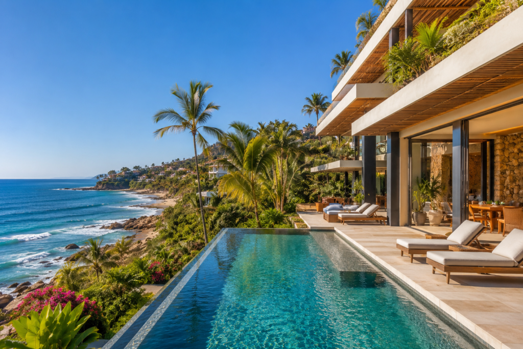 Luxury beachfront villa in Sayulita Mexico